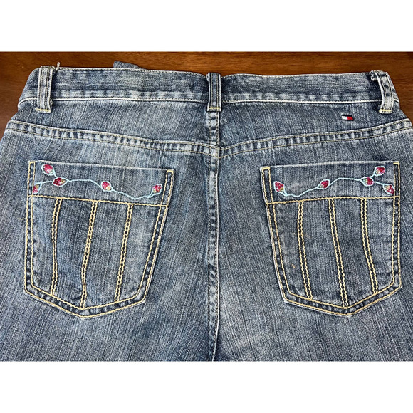 Tommy Hilfiger Vintage denim capris with sequin pocket embellishments size 12 - Picture 1 of 6
